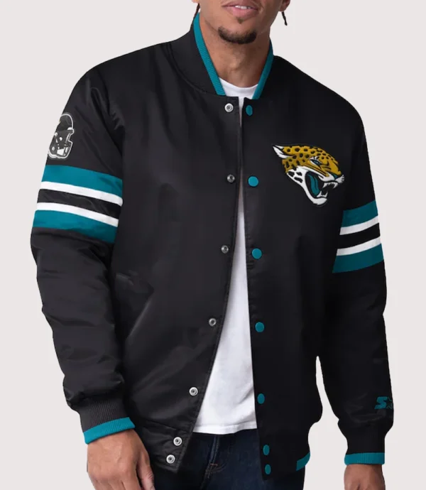 Jacksonville Jaguars Starter Scout I Full-Snap Black Varsity Jacket