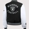 Las Vegas Raiders Erin Andrews Varsity Jacket Black And White