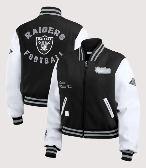 Las Vegas Raiders Erin Andrews Wool Varsity Jacket