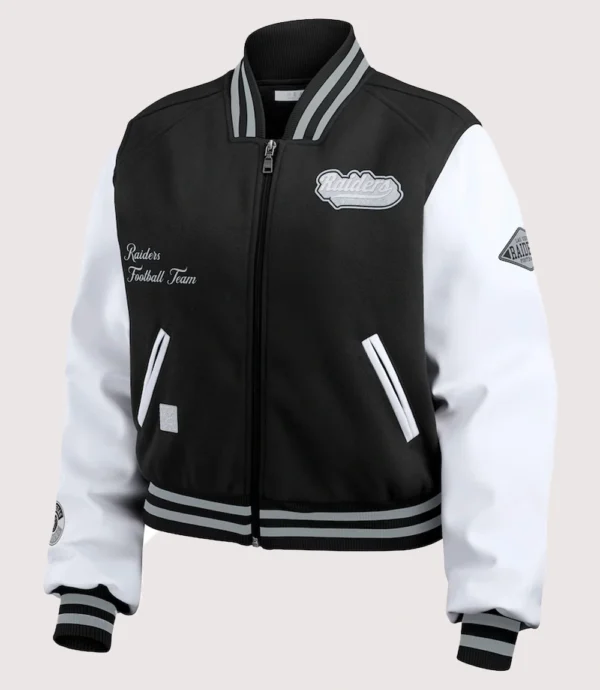 Las Vegas Raiders Erin Andrews Varsity Jacket