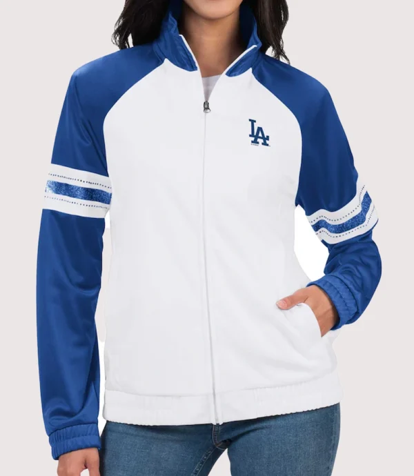 Women's Los Angeles Dodgers G-III 4Her by Carl Banks Raglan Full-Zip Track Jacket