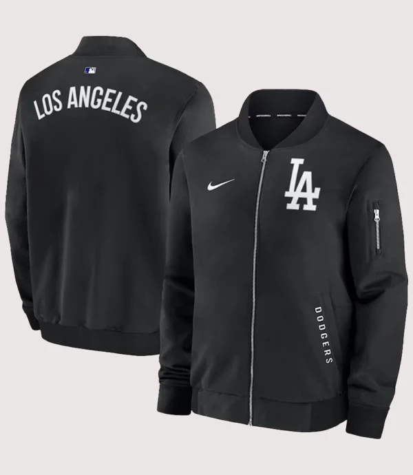 Los Angeles Dodgers Dugout Black Bomber Jacket