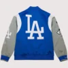 Los Angeles Dodgers Mitchell & Ness Royal & Grey Satin Jacket