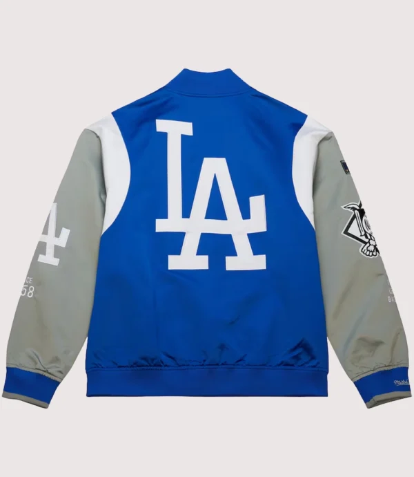 Los Angeles Dodgers Mitchell & Ness Royal & Grey Satin Jacket