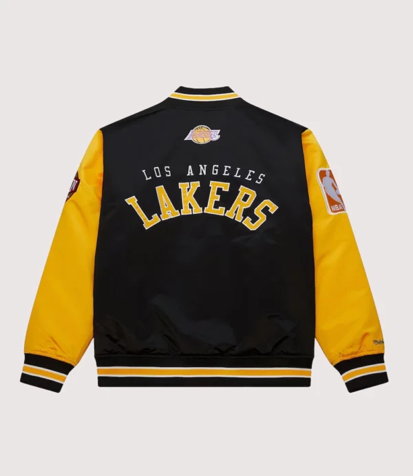 Los Angeles Lakers Mitchell & Ness Hardwood Classic Primetime Full-Snap Satin Jacket