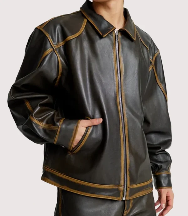 Mimchik Brown Leather Jacket
