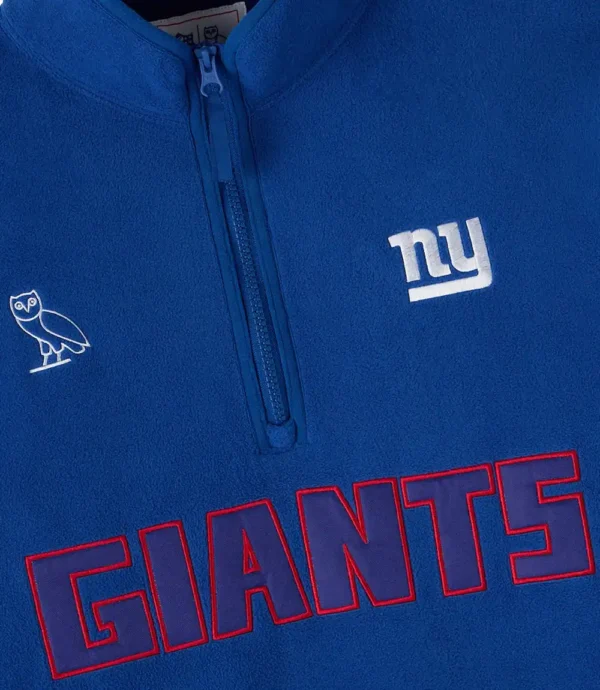 OVO New York Giants Half-Zip Fleece Jacket