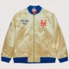 New York Mets Mitchell & Ness Satin Varsity Jacket Gold