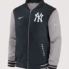 New York Yankees Dugout Bomber Jacket Navy & Grey
