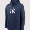 New York Yankees Pullover Fleece Hoodie Navy