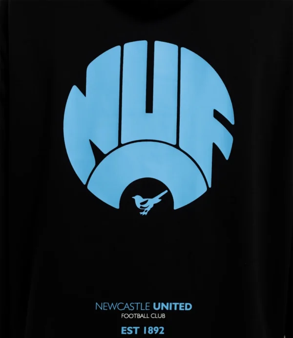 Newcastle United NUFC Retro Crest Black Fleece Hoodie