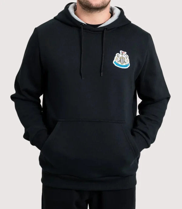 Newcastle United Black Terrace Crest Fleece Hoodie