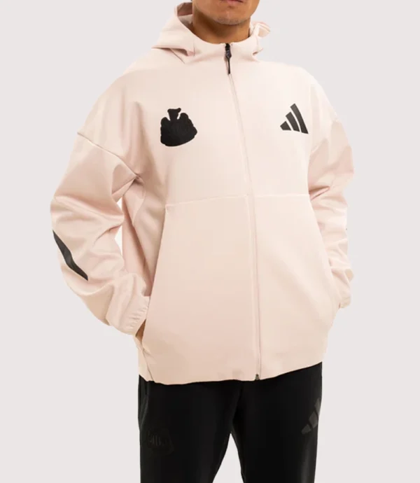 2025 Newcastle United Z.N.E. Full Zip Pink Fleece Hoodie