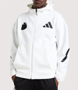 Newcastle United adidas Z.N.E. White Full Zip Hoodie