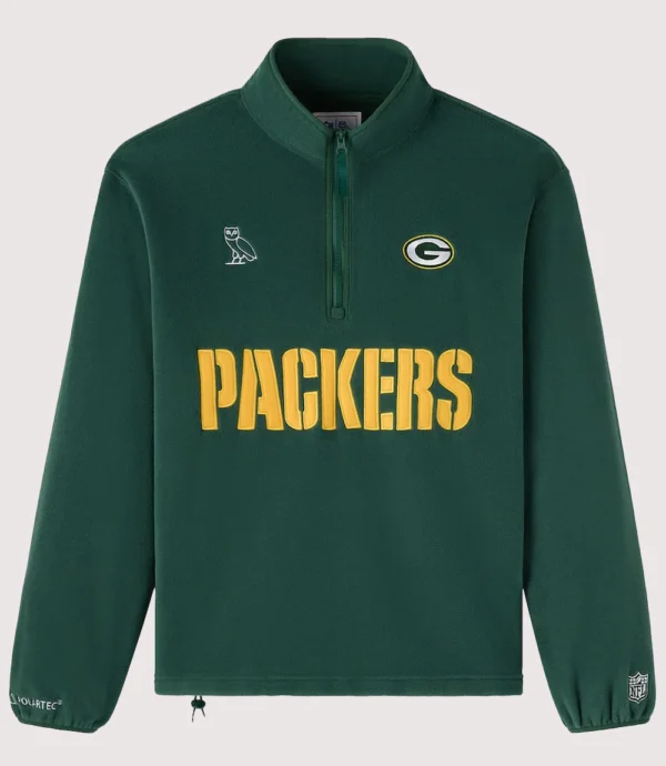 OVO Green Bay Packers Half-Zip Fleece Jacket Green