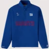 New York Giants OVO Polartec Mock Neck Half-Zip Royal Blue Fleece Jacket