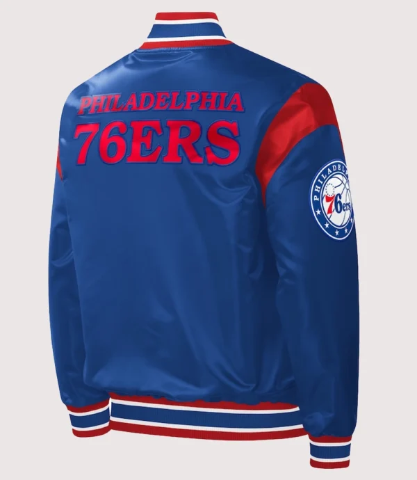 Philadelphia 76ers Starter Force Play Royal Blue Satin Full-Snap Varsity Jacket