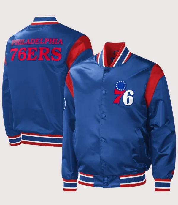 Philadelphia 76ers Starter Force Play Satin Varsity Jacket