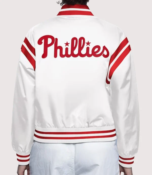 Women's Philadelphia Phillies Starter White Full Count Full-Snap Varsity Jacket