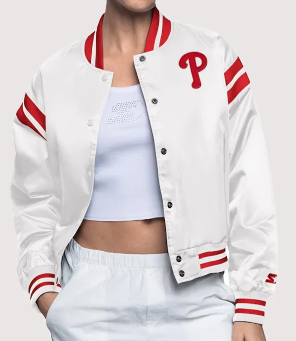 Philadelphia Phillies Starter Varsity Jacket White