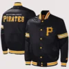 Pittsburgh Pirates Starter Midfield Black Satin Varsity Jacket