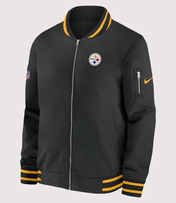 Pittsburgh Steelers Coach Bomber Jacket Black