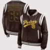 San Diego Padres WEAR by Erin Andrews Brown Football Bomber Jacket