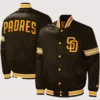 San Diego Padres Brown Satin Full-Snap Starter Varsity Jacket