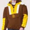 San Diego Padres Starter Brown Cooperstown Collection Charger Half-Zip Jacket