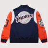 San Diego Padres Mitchell & Ness Navy & Orange Team Origins Satin Full-Snap Jacket