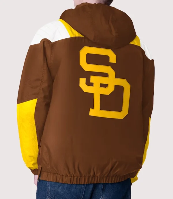 San Diego Padres Half-Zip Brown Starter Jacket