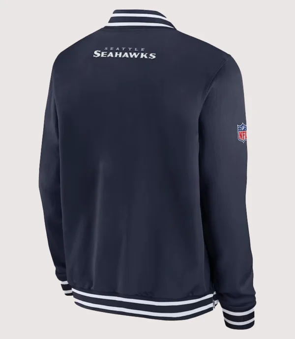 Seattle Seahawks Coach Full-Zip Black Bomber Jacket