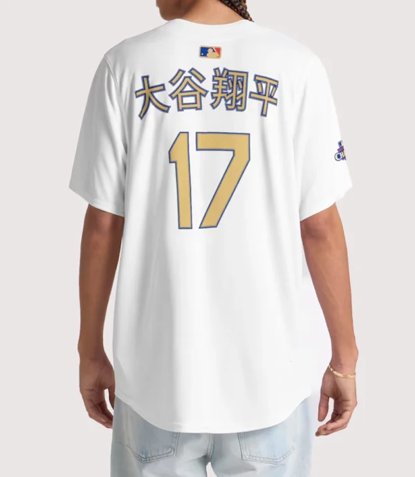 Shohei Ohtani Los Angeles Dodgers 2025 Gold Collection Kanji Limited White Jersey