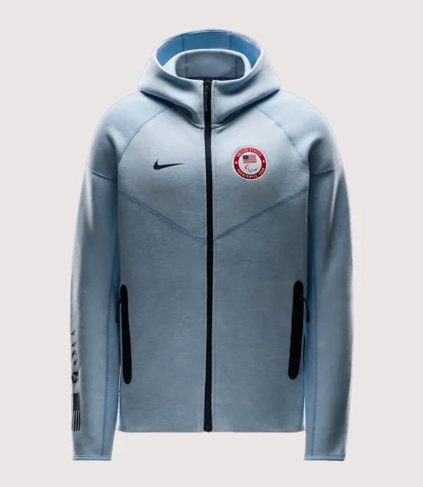 Team USA Tech Fleece Windrunner White Hoodie