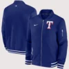 2025 Texas Rangers Authentic Collection Full-Zip Royal Blue Bomber Jacket