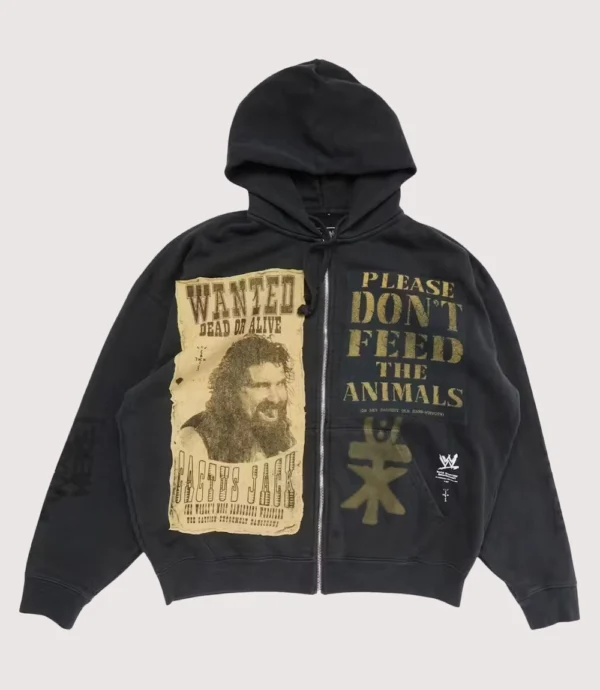 Travis Scott x WWE Double Cactus Jack Mick Foley Full-Zip Hoodie