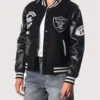 Las Vegas Raiders The Wild Collective Women's Black Varsity Full-Snap Sparkle Jacket