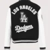 Women's Los Angeles Dodgers Pearls Rib Wool Full-Zip Varsity Jacket