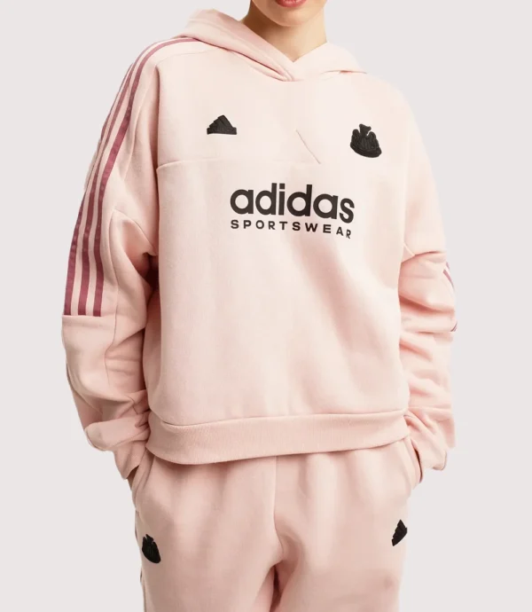 Newcastle United Women's Tiro Cut 3-Stripes Pink Fleece Hoodie