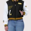 Pittsburgh Steelers WEAR by Erin Andrews Black And White Varsity Full-Zip Jacket