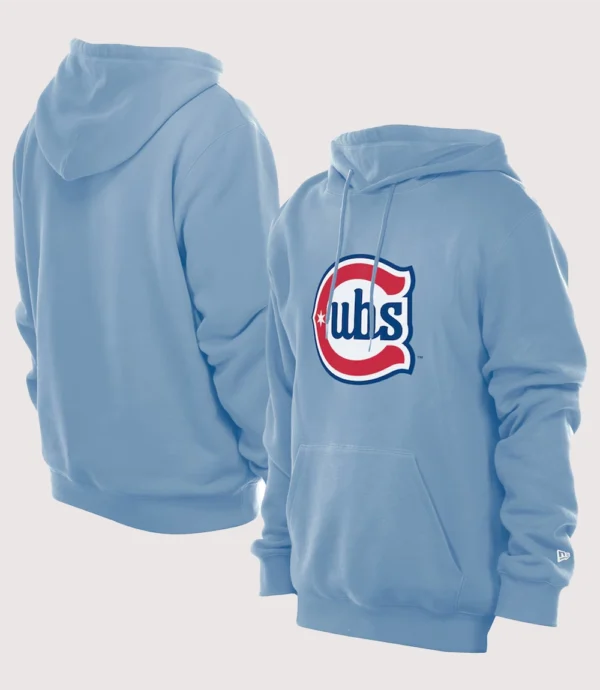 Chicago Cubs New Era Star Alternative Logo Hoodie Light Blue
