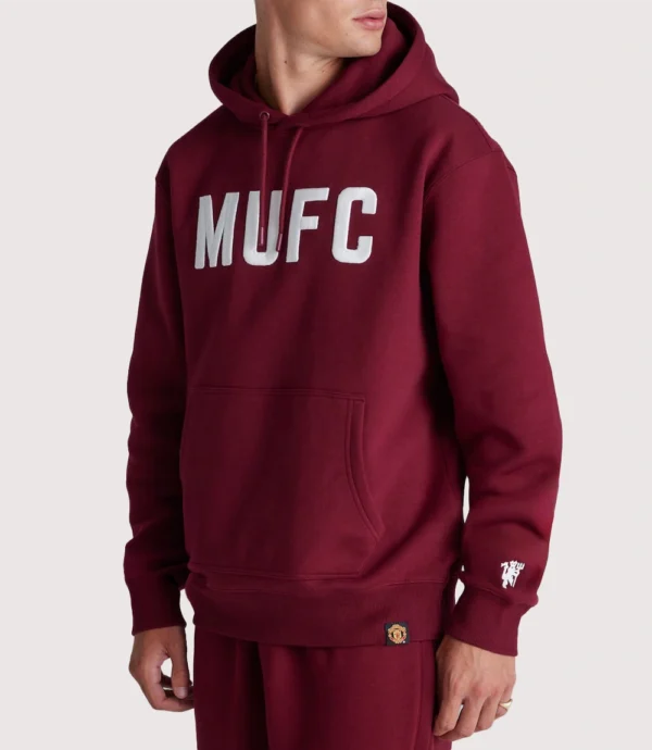 2025 Manchester United MUFC Overhead Burgundy Hoodie