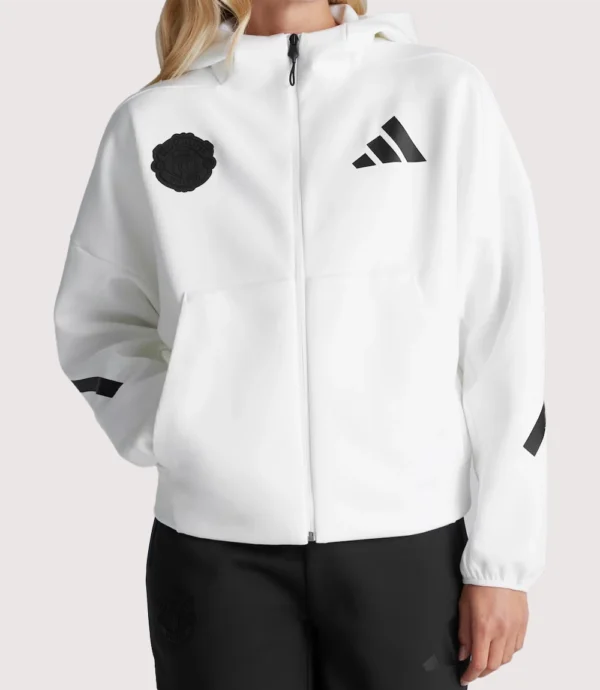 Womens Manchester United Z.N.E. White Hoodie